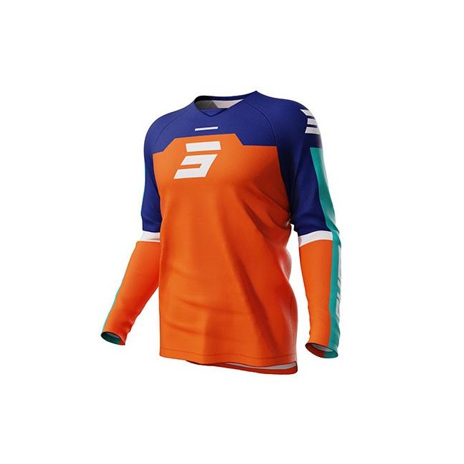 CAMISETA SHOT JUNIOR NARANJA-AZUL-BLANCO-TURQUESA