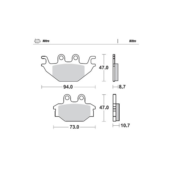 PASTILLAS DE FRENO MOTOMASTER NITRO KAWASAKI TRASERAS KVF 300 2018-2020