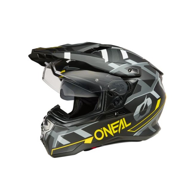 CASCO ONEAL D-SRS HELMET  SQUARE NEGRO-AMARILLO-GRIS