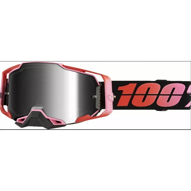 GAFAS 100% ARMEGA ESPEJO PLATEADO ROSA-ROJO