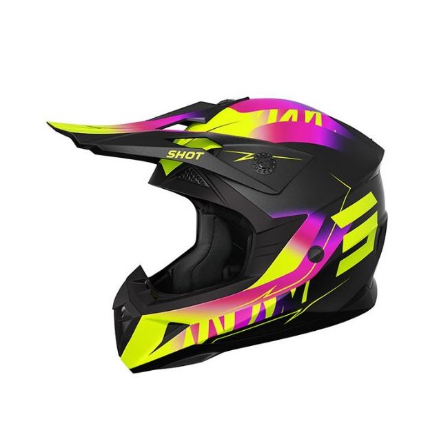 CASCO SHOT PULSE NEGRO-AMARILLO-ROSA