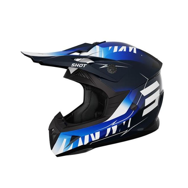 CASCO SHOT PULSE NEGRO-AZUL