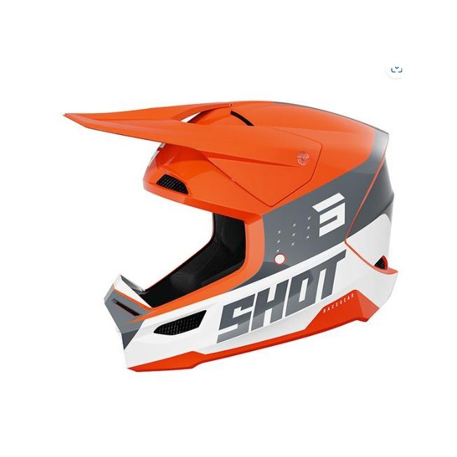 CASCO SHOT FURIOUS NARANJA-GRIS-BLANCO