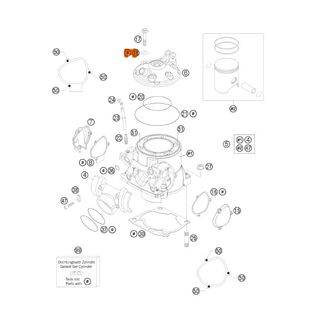 ARANDELA CULATA 8 X 16 X 1 KTM 250/300 (97-24)