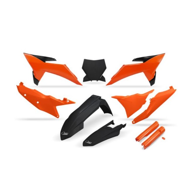 FULL KIT PLASTICO UFO KTM SX-F 125-150-250-300-350-450 25 NARANJA-NEGRO