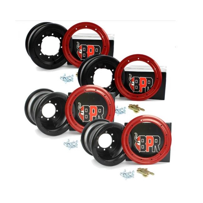 Pack llantas BPR 2x10 2x9 beadlock aluminio rojo