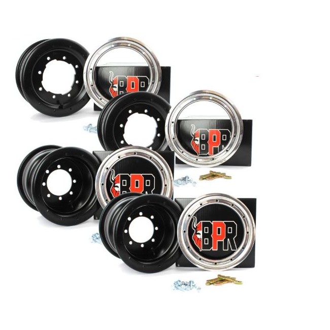 Pack llantas BPR 2x10 2x9 beadlock aluminio pulido