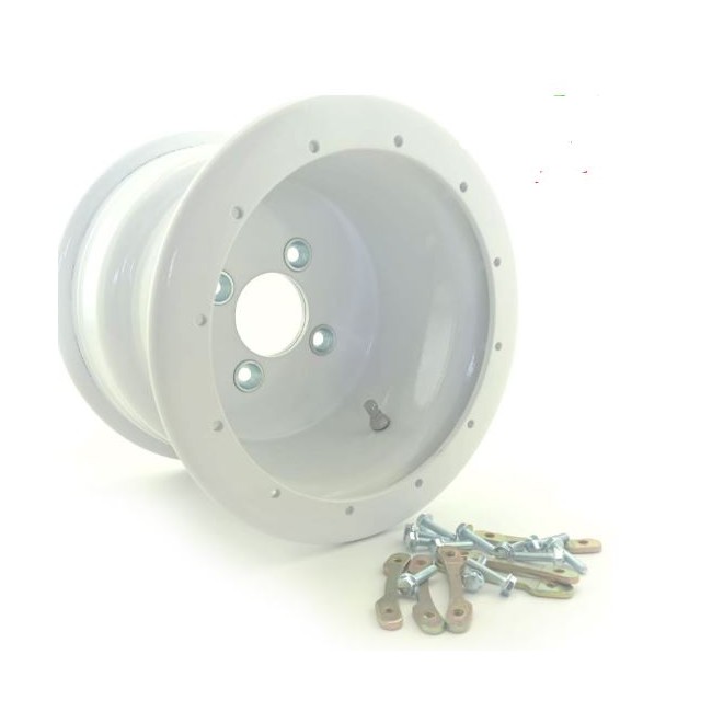 Llanta BPR BLANCA con beadlock para KARTCROSS 10X8 3 5 4/100 Inserts