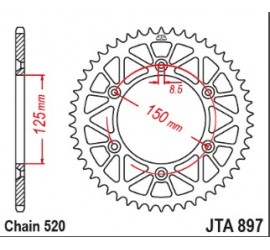 CORONA ALUMINIO KTM JT SPROCKETS NARANJA