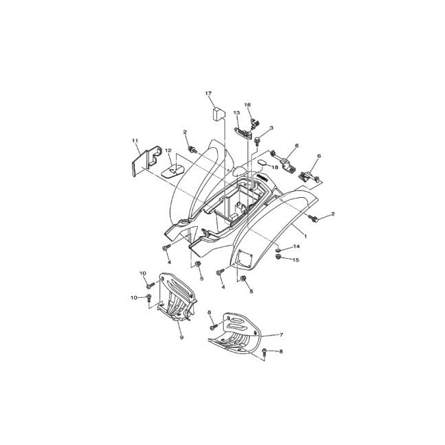 Parrilla derecha original Yamaha YFM 660 RAPTOR (n9)