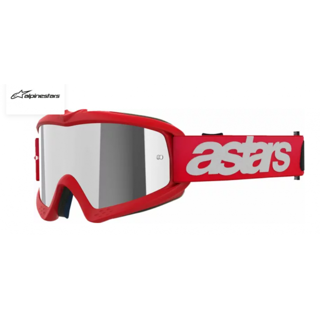 GAFAS ALPINESTAR YOUTH BLAZE ROJAS ESPEJO PLATA