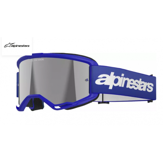 GAFAS ALPINESTARS VISION 3 WORDMARK AZUL ESPEJO PLATA