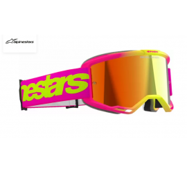 GAFAS ALPINESTARS VISION 5 WORDMARK ROSA FLUO AMARILLO ESPEJO ROJO