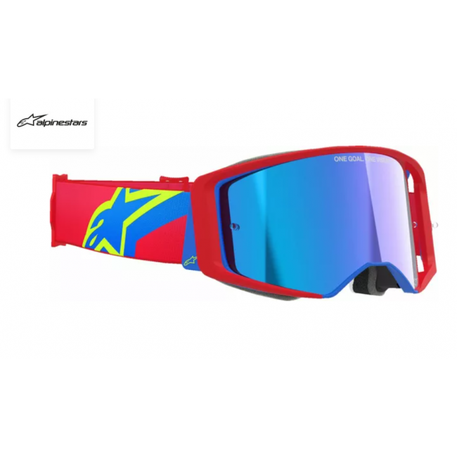 GAFAS ALPINESTARS SUPERTECH CORP ROJA/AZUL ESPEJO AZUL