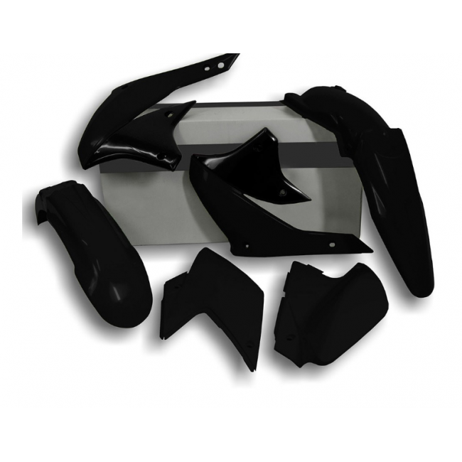 KIT DE PLASTICOS RTECH  KAWASAKI KLX 450 07-16 NEGROS