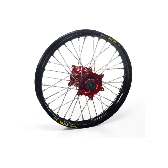 RUEDA COMPLETA TRASERA NEGRA BUJE ROJO BETA RR250/300 2T RR350/390/430/480 15-23