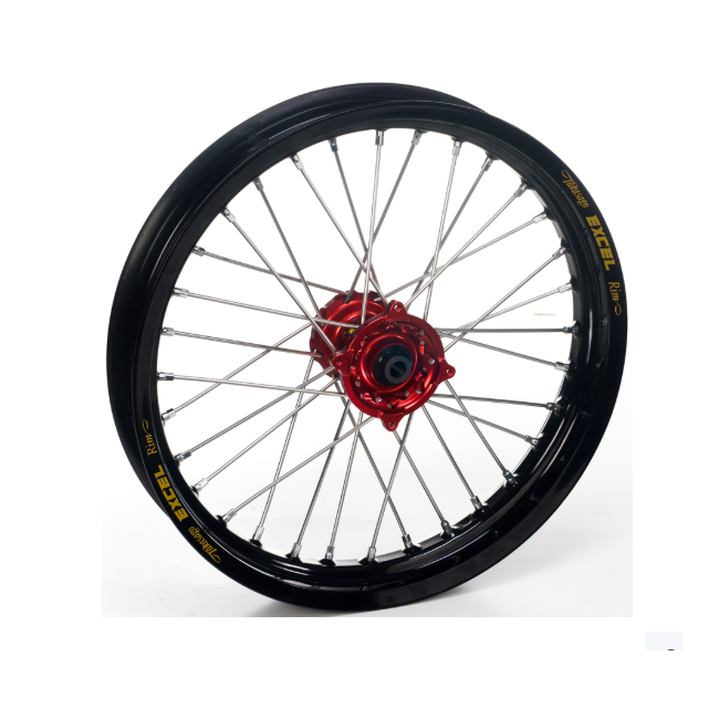 RUEDA DEL COMPLETA NEGRA BUJE ROJO (RUEDA PEQUEÑA) GAS GAS MC 65 21-23