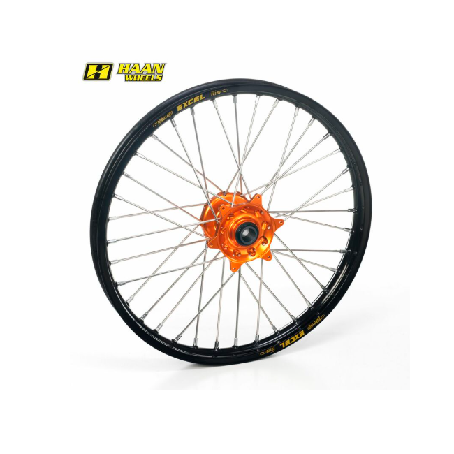 RUEDA DELANTERA COMPLET  NEGRA BUJE NARANJA KTM FREERIDE E-SX/E-XC/SM 250F/300 1