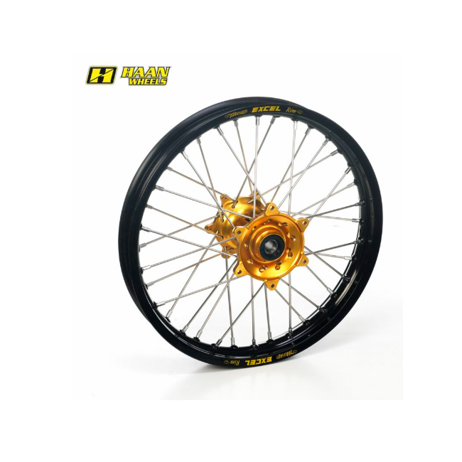RUEDA TRASERA COMPLETA(RUEDA GRANDED)NEGRO BUJE DORADO RM85 02-22