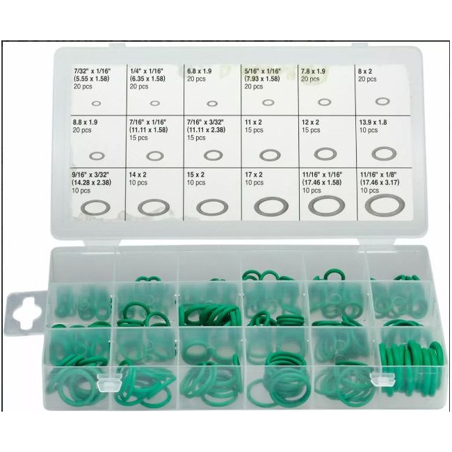 Juego de juntas tóricas universales métricas y SAE de 270 piezas