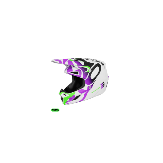 CASCO SPEED BLANCO-VERDE-MORADO BRILLANTE