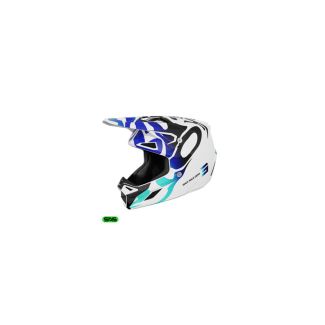 CASCO SPEED BLANCO-NEGRO-AZUL BRILLANTE