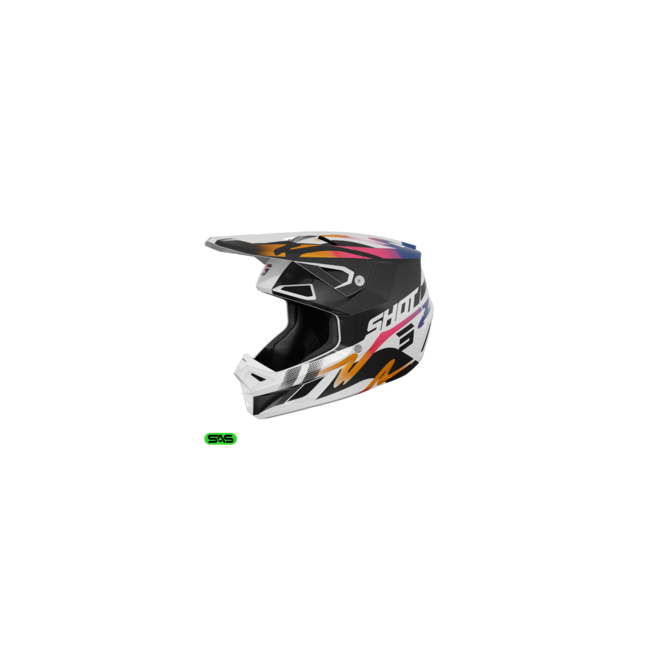 CASCO SPEED NEGRO-BLANCO-NARANJA-ROSA PERLA