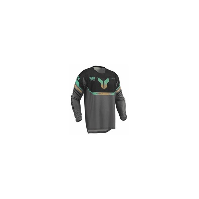 CAMISETA THOR LAUNCHMODE VENTED RAPTOR NEGRO-GRIS-TURQUESA