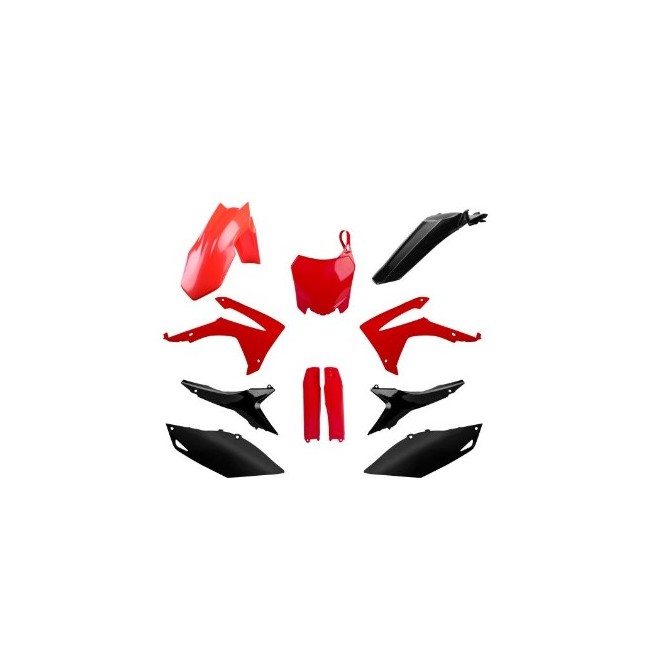 FULL KIT DE PLASTICOS POLISPORT HONDA CRF 250F 14/17 450 13/16 ROJO/NEGRO