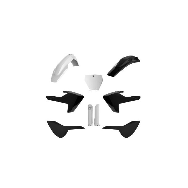 FULL KIT DE PLASTICOS POLISPORT HUSQVARNA TC/FC 16/18 BLANCO/NEGRO