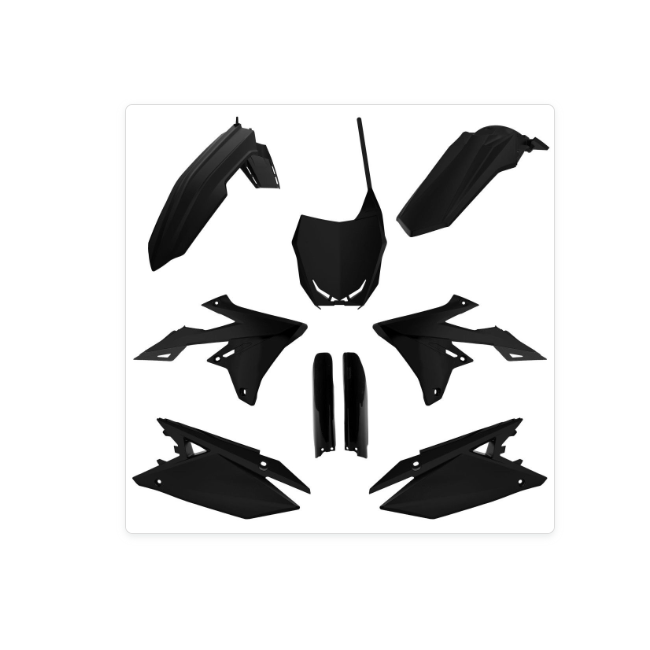 FULL KIT PLASTICOS POLISPORT SUZUKI RMZ 250 19/25 450 18/25 NEGRO