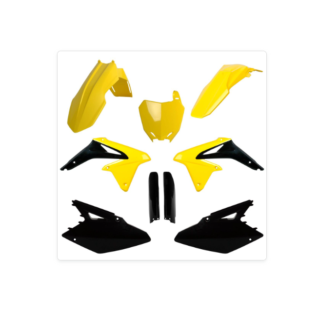 FULL KIT PLASTICOS POLISPORT SUZUKI RMZ 450 08/17 REPLICA 14/16