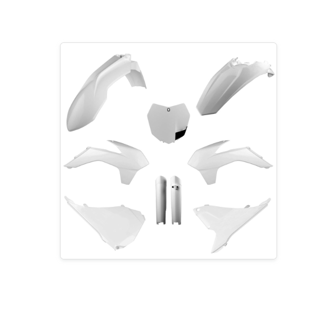 FULL KIT PLASTICOS POLISPORT KTM SX/SXF XC/XC-F 13/14 BLANCO