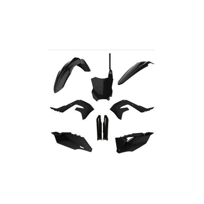 FULL KIT DE PLASTICOS POLISPORT MX KAWASAKI KX250F (21-24) KX450F (19-23) NEGRO