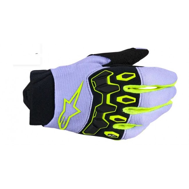 GUANTE ALPINESTAR JUNIOR FULL BORE V2 NEGRO-MORADO-AMARILLO
