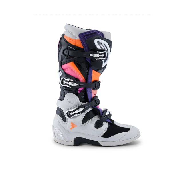 BOTAS ALPINESTAR TECH7 NEGRAS/NARANJAS/VIOLETA