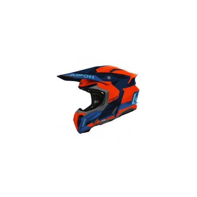 CASCO AIROH TWIST 3 FANCY NARANJA AZUL BRILLO