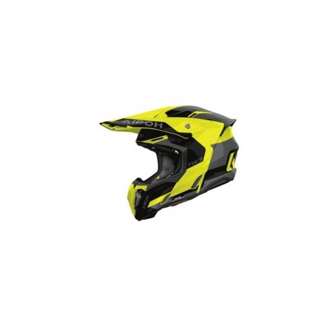 CASCO AIROH TWIST 3 FANCY NEGRO AMARILLO BRILLO