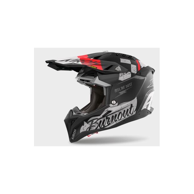 CASCO AIROH AVIATOR 3 NEGRO ROJO MATE