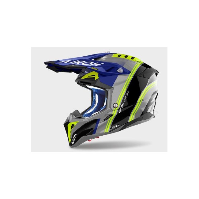 CASCO AIROH AVIATOR 3 HIMA AZUL GRIS BRILLO