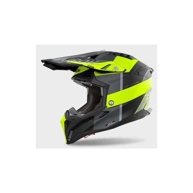 CASCO AIROH AVIATOR 3 MONARCH AMARILLO GRIS MATE
