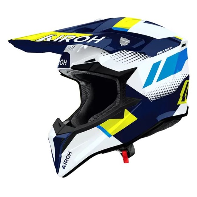 CASCO AIROH WRAAP VISION AMARILLO-AZUL-BLANCO