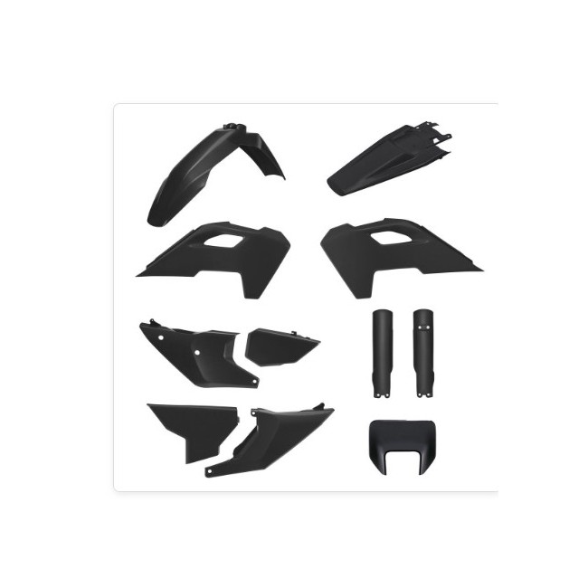 FULL KIT PLASTICOS POLISPORT HUSQVARN TE150/250/300 FE250/350/450/501 24-25 NEGR