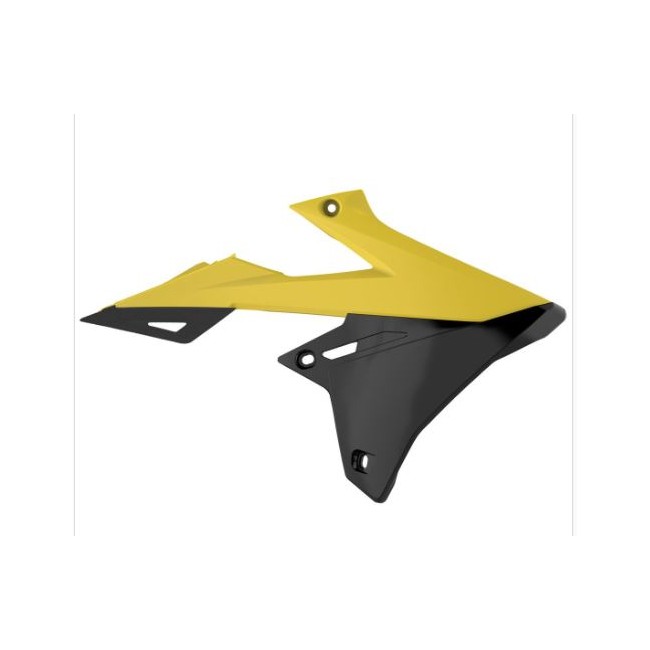 ALETAS DE RADIADOR POLISPORT SUZUKI RMZ450 18-26 AMARILLO-NEGRO