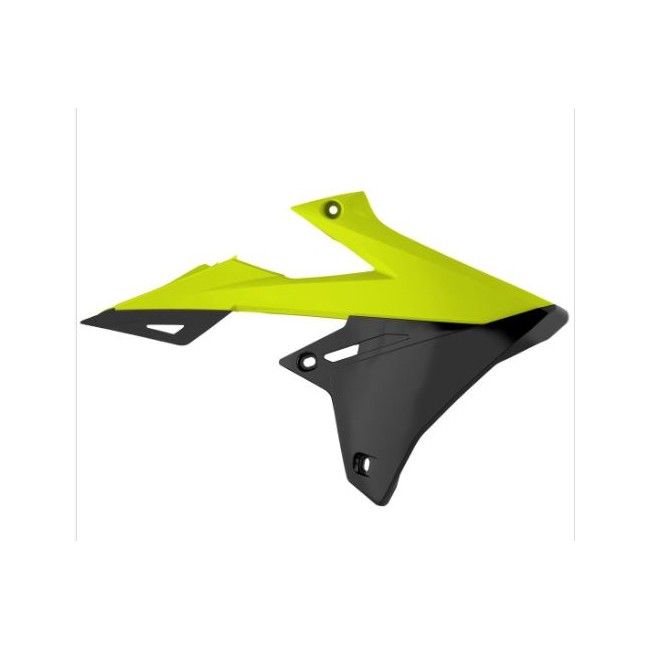 ALETAS DE RADIADOR POLISPORT SUZUKI RMZ450 18-26 AMARILLO FLUOR-NEGRO