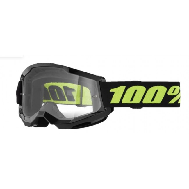 GAFAS 100% STRATA 2 NEGRO-AMARILLO FLUOR SIN ESPEJO