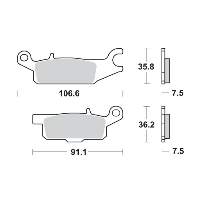 PASTILLAS FRENO SBS YAMAHA 700 YF-M GRIZZLY 07-17 (DELANTERA IZQUIERDA)