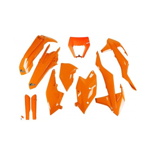 FULL KIT PLASTICOS UFO KTM EXC 125/150/250 EXCF 250/350/450 17/19 NARANJA