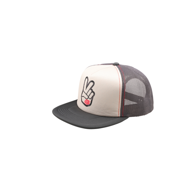 Gorra TROY LEE DESIGNS Trucker Snapback Peace Out GRIS BLANCO