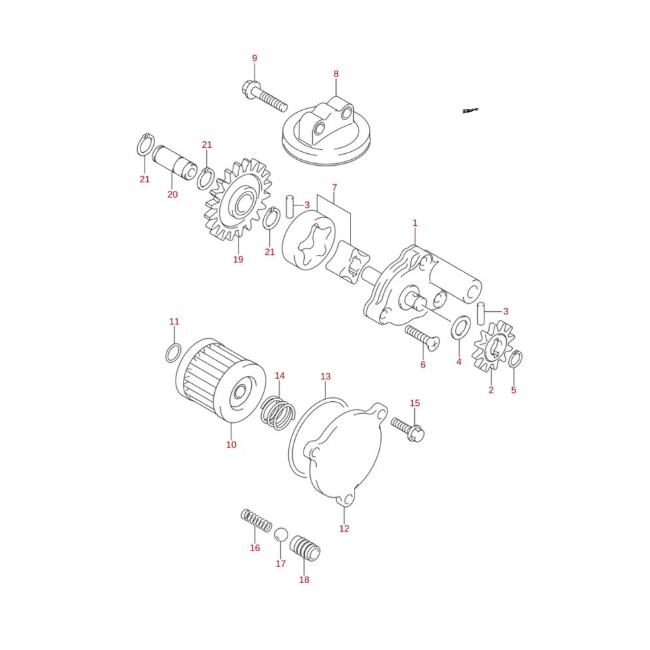 Muelle filtro aceite original Suzuki LTZ 400 (n14)